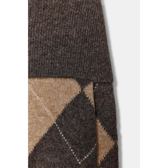 ZARA DIAMOND PATTERN STRAPLESS KNIT JUMPER - Picture 8 of 8